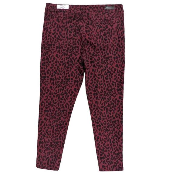 Sanctuary Social Standard Ankle Skinny Leg Jeans Women Size 14 Red Leopard - Picture 3 of 12
